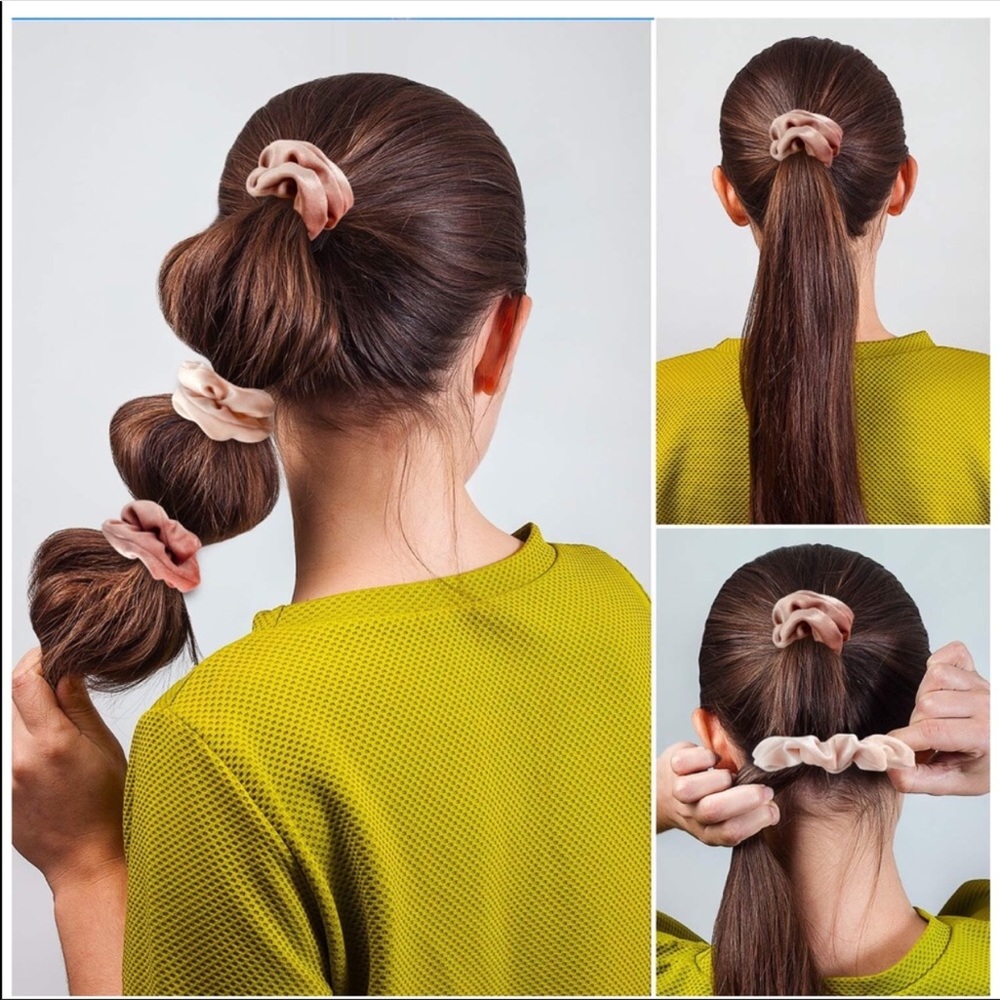 NEW 12 IN A PACK MAUVE VELVET SCRUNCHIES - Picture 7 of 7